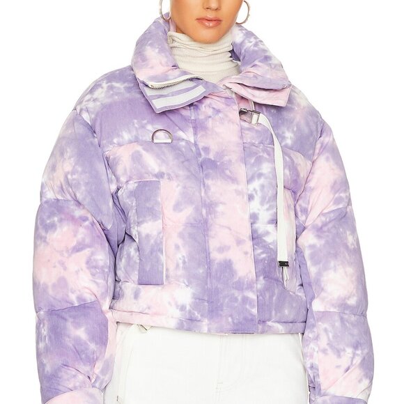 Shoreditch Ski Club Laurel Tia Puffer Jacket Coat Pink Purple Large - Picture 1 of 12